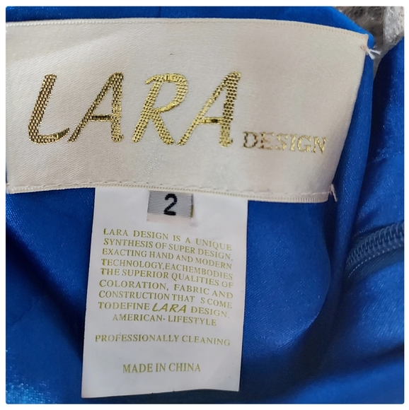 Vintage Royal Blue Embelled Gown by LARA - Picture 8 of 8